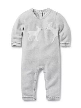 Janie and Jack Baby Reindeer Sweater One Piece Romper